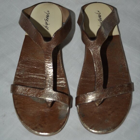 Sz 36.5 6 Marsell Gold Weathered Leather Sandals - Picture 1 of 7